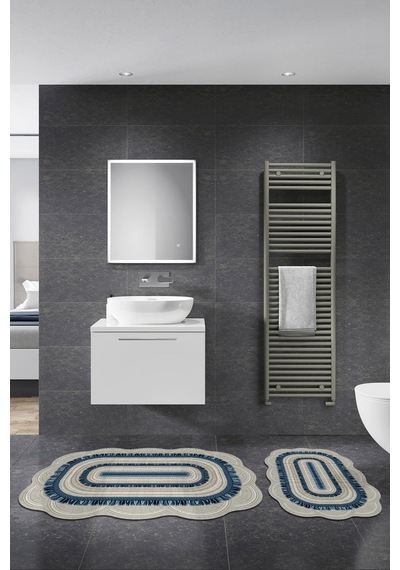 Alanur Lilyum Lazer Kesim 2 Li Banyo Takimi St210164mv Krem Mavi