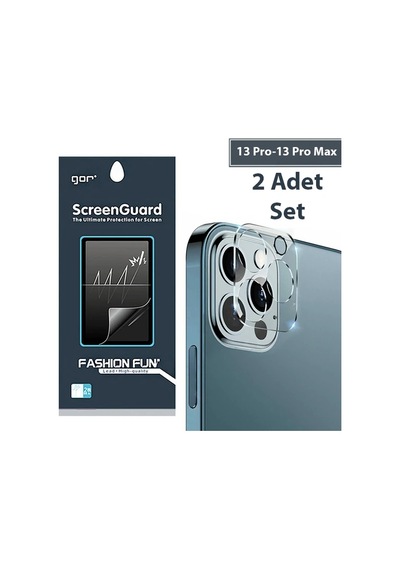 Gor Apple İphone Uyumlu 13 Pro 13 Pro Max 3d Tempered Cam Kamera Koruyucu 2adet Set- 5775