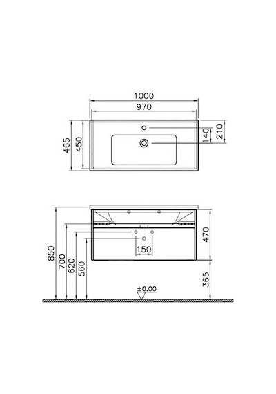 VitrA S50+ Lavabo Dolabı 100 Cm Parlak Beyaz 54742 (490308359) Beyaz