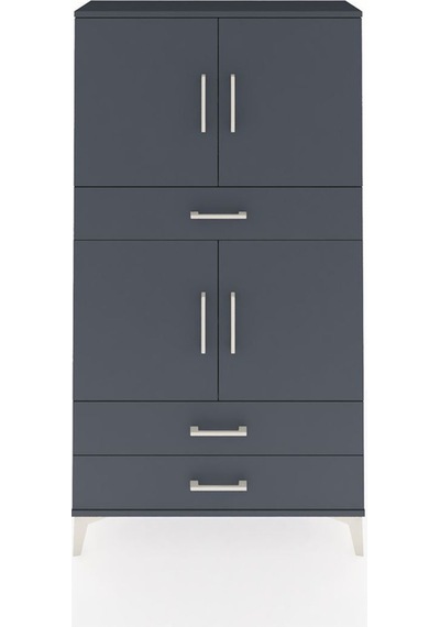 Arges Dolap 4 Raflı 3 Çekmeceli 4 Kapaklı 88x30x163 Antrasit-antrasit Antrasit