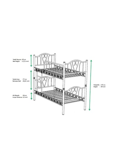 Argimo Orkide Metal Ranza Ve Karyola Beyaz 90 x 200