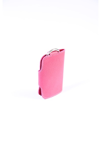 Cape Town Hakiki Deri El Yapımı Çoklu Anahtarlık Pembe