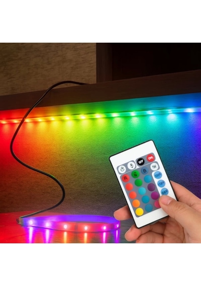 Rgb Şerit 30 Led Kumandalı Usb Bağlantılı Siyah