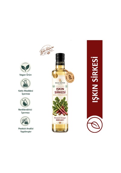 Bala Hatun Işkın Sirkesi 500ml - Doğal Fermantasyon - Rhubarb Vinegar