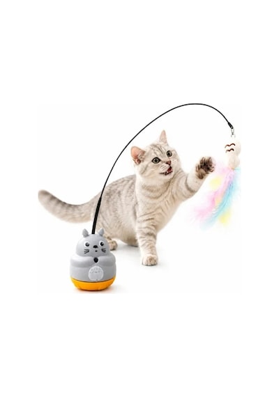 Ers Kedi Şekilli Dönen Peluş Balıklı Olta Oyuncağı