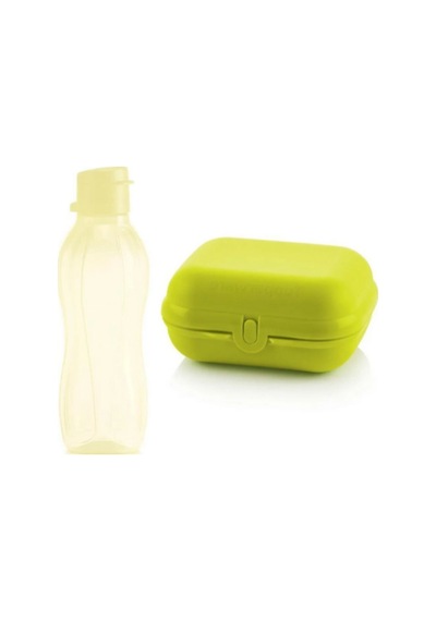 Eco Şişe Suluk & Matara Kolay Kapak 500 Ml + Eco+ Büyük Taşıma Kabı Beslenme Seti Yeşil