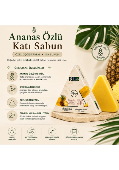 Ananas Özlü Sabun - Sıkılaştırıcı & Selülit Karşıtı Bakım, Bromelain Ve Kafein Etkili 100g