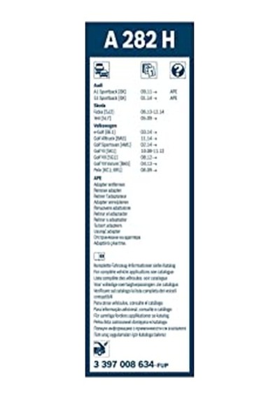 Bosch Arka Cam Sileceği - 280 Mm Audı A1 Citycarver 2019-2021 Gbh A282h