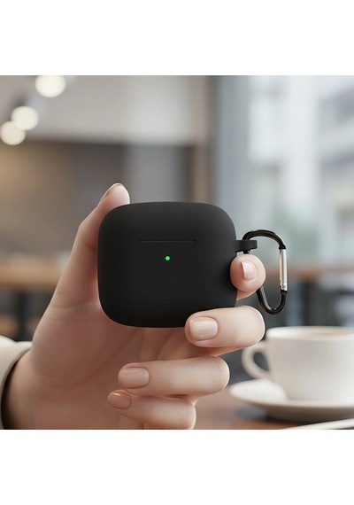 Caseonn Huawei Freeclip 2 Kılıf Askı Aparatlı Mat Silikon Siyah