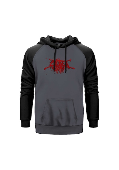 Chelsea Grin Logo Blood Gri Renk Reglan Kol Sweatshirt Gri