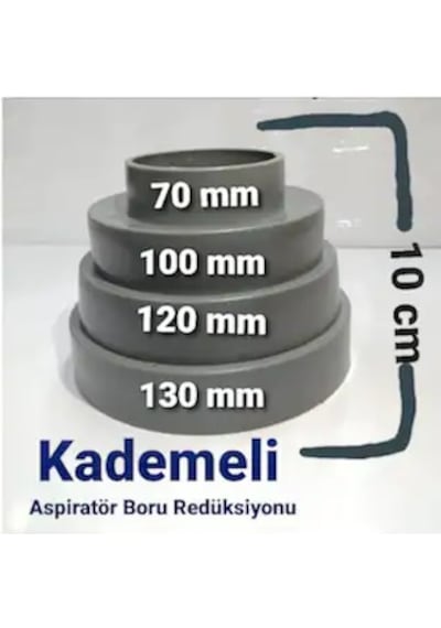 Plastik Aspiratör Borusu Dönüştürücü 4 Kademeli Redüksiyon Adaptö