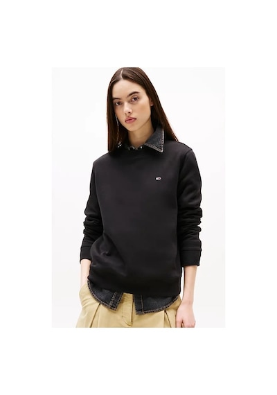 Tommy Hilfiger Kadın Mürettebat Yaka Sweatshirt - Siyah Black