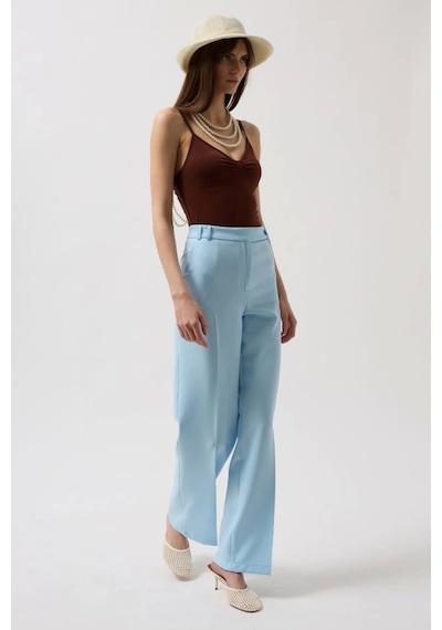 Defymoda Bel Kemerli Pantolon Bebe Mavi