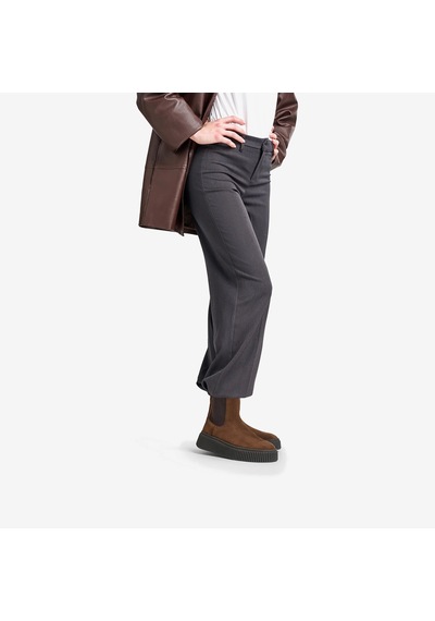 Cacao Dark Brown Bot Kadın 40c5 Frau Waxy Chelsea Boot With Platform Acı Kahverengi