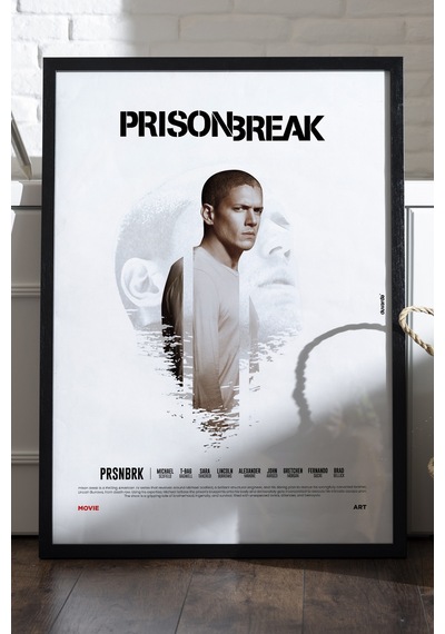 Prison Break Siyah Ahşap Çerçeveli Poster, Dizi Duvar Tablosu