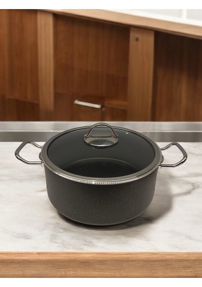 Tuna House Granit Derin Tencere 22 Cm Siyah