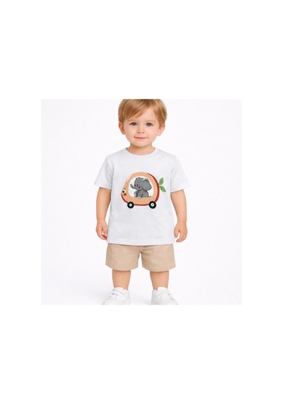 Yale Kids 1 4 Yaş Erkek Çocuk Baskılı Tişört Beyaz