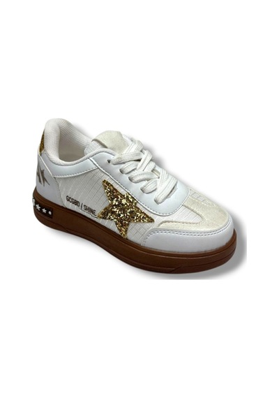 Pro Kids 5006-26 Anorak Simli Yıldız Desenli Kız Çocuk Sneaker Beyaz