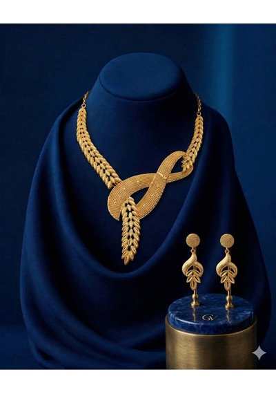 Zarélia Altın Kaplama Circle Kolye Ve Küpe 2'li Kadın Takı Seti Luxury Davet Ve Düğün