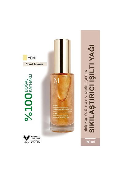 Misbahçe Golden Hour Vitamin İçerikli Işıltılı Saç Ve Vücut Yağı Neroli 30 Ml