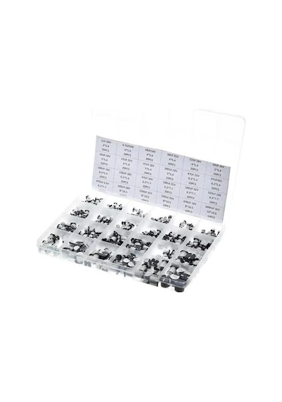 400 Adet 1uf/1000uf Smd Elektrolitik Alüminyum Kondansatör Seti 18 Farklı Değerde Şeffaf Çantada