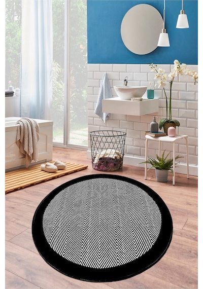Chilai Home Barley Black Çap 120x120 Cm Banyo Halısı Djt Renkli