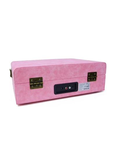 Nostaljik Özel Pembe Çantalı Pikap Bluetooth Kulaklı Hoparlör 33-45-78 Taş Ve Plastik Plak Çala Standart