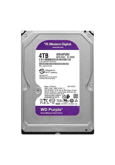 Wd 4tb 3.5 Purple Wd44purz Sata3 5400rpm 128mb 7-24 Guvenlık Harddisk Resmi Distribitör Ürünü