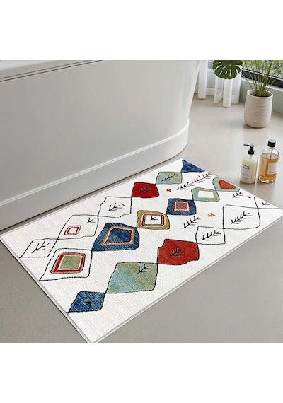 Monnhein 2'li Set Banyo Paspası, Yumuşak Banyo Halısı, Kaymaz Dot Tabanlı, Su Emici, Makinede Yıkanabilir - 50x60-60x100 Cm 2li
