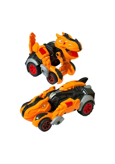 Trex Dinazor Figür Araba Sürtmeli Teker Transformers Robot Dinozor 15cm Turuncu Turuncu