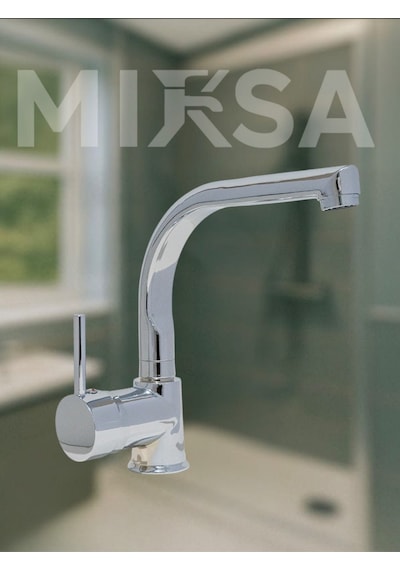 Armut Balıksırtı Borulubanyo Lavabo Bataryası Çeşmesi Musluğu Çift Su Girişli Krom