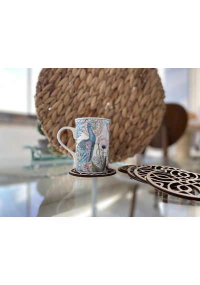 Ahşap Bardak Altlığı Model 1 (6'lı Set - 10 CM - 4Mm Kavak)