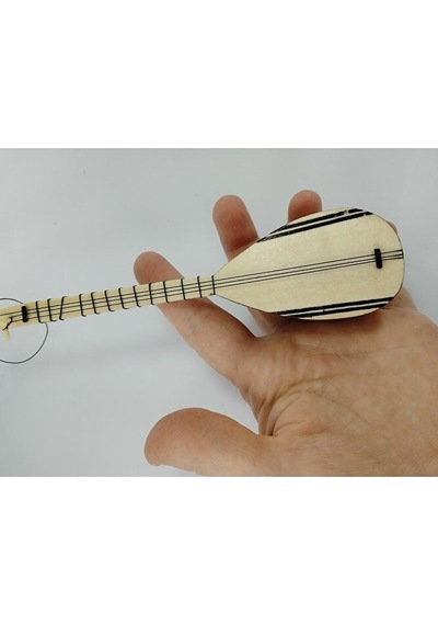 Dekoratif Ahşap Bağlama El Yapımı Minyatür Duvar Dekoru