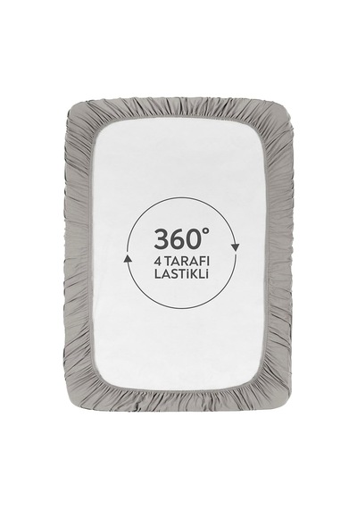 The Berb %100 Pamuklu Tek/çift Kişilik Lastikli Penye Çarşaf Fitted Jersey Vizon, 100x200 Genel