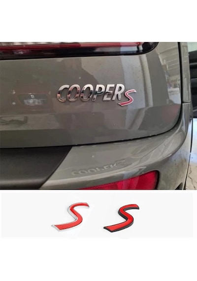 Mini Cooper İle Uyumlu Bagaj S Harfi Krom/kırmızı R53 R56 R60 F56