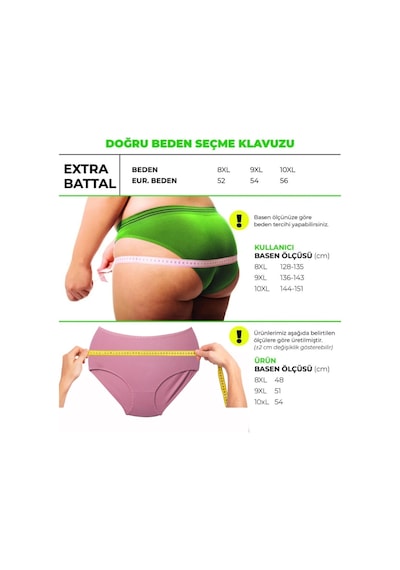 Alya Underwear Kadın Extra Battal Külot - 5 Adet Beyaz 8xl, 9xl, 10xl P09