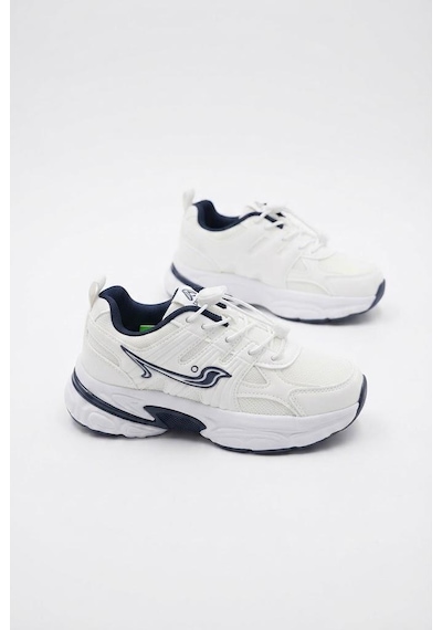 Pepino 2348 Anatomik Lastik Bağcıklı Kalın Taban Sneaker Çocuk Spor Ayakkabı Beyaz