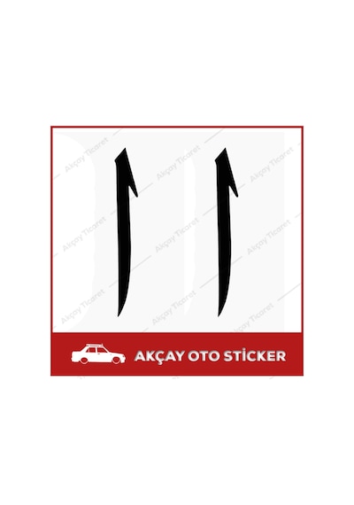 Arapça Elif Harfi Sticker (2 Adet Set) Elif Sticker Oto Sticker
