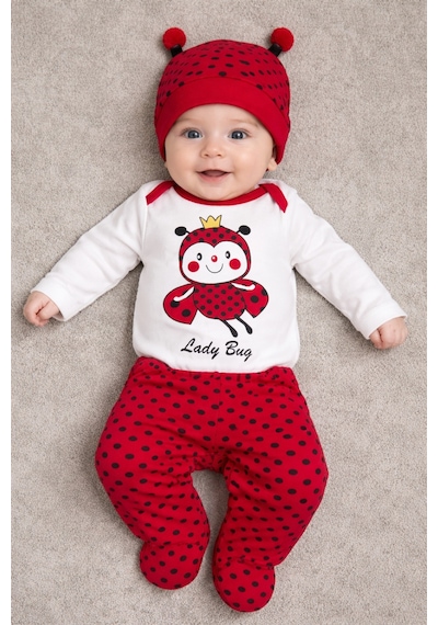 My Baby Kumsal Sevimli Hayvan Karakterli 3lü Bebek Badi Takım 417 Kırmızı Kırmızı