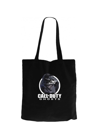 Call Of Duty Ghosts Text Siyah Kanvas Bez Çanta