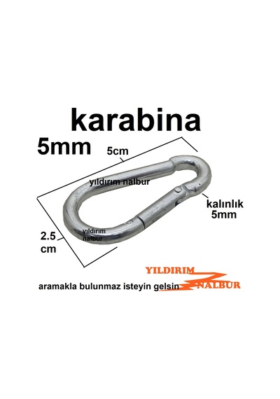 4adet Karabina Metal 5mm Salıncak Kancası Çanta Tokası Küçük Boy