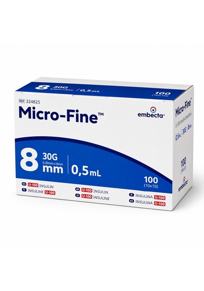 Embecta Micro-fine U-100 0,5 Ml 30g 8 Mm İnsülin Enjektörü 100 Adet
