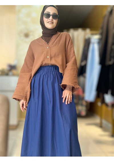 Poplin Etek Lacivert Lacivert