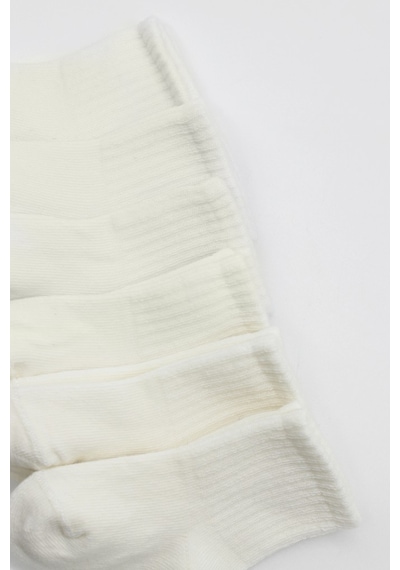 Erturkstore 6'lı Basic Penye Soket Çorap 10101 Ekru Çok Renkli