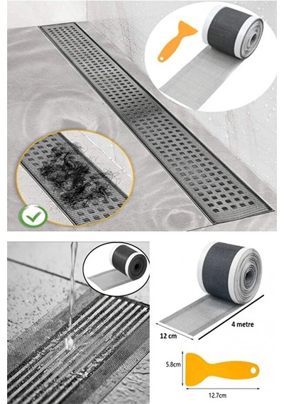 Çok Amaçlı Kesilebilir Gider Süzgeci Sineklik Tamir Kiti 10 Cm 4 Metre