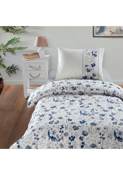 2 Adet Mf Mavi Home %100 Pamuk Tek Kişilik Nevresim Takımı Sky Çok Renkli