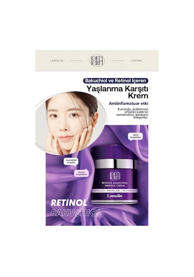 Lamelin Retinol ve Bakuchiol İçeren  ve Leke  Krem Lamelin Retinol Bakuchiol Cream 75 ML
