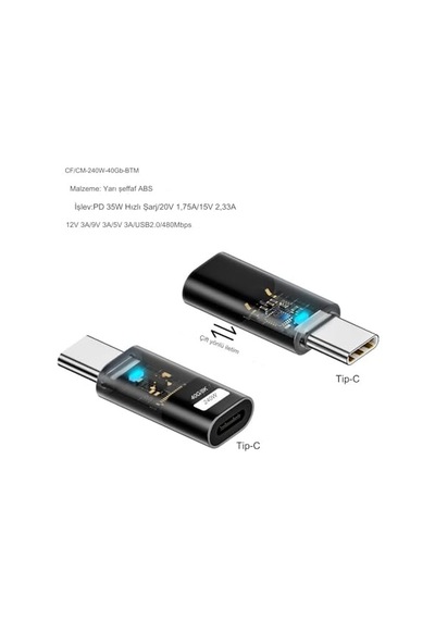 C To Type C Usb3.2 240w 40gbps 8k Hızlı Şarj Veri Ve Görüntü Aktarımı Çevirici Otgst