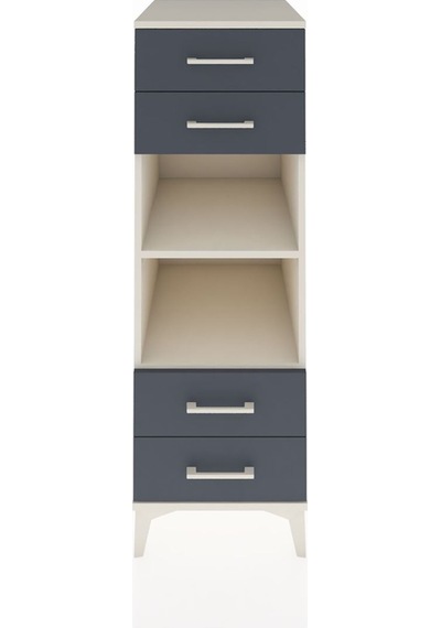 Kronos Dolap 2 Raflı 4 Çekmeceli 44x59x134 Aytaşı-antrasit Aytaşı