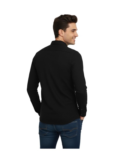 Advante Erkek Kışlık Silim Fit Kaşkorse Dokuma Gömlek Bgl-st04935 Siyah
